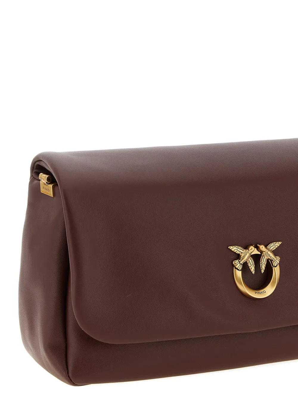 PINKO Love Birds leren clutch Rood