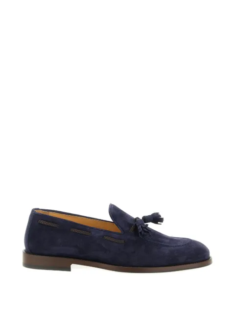 Brunello Cucinelli woven tassel-detail suede loafers
