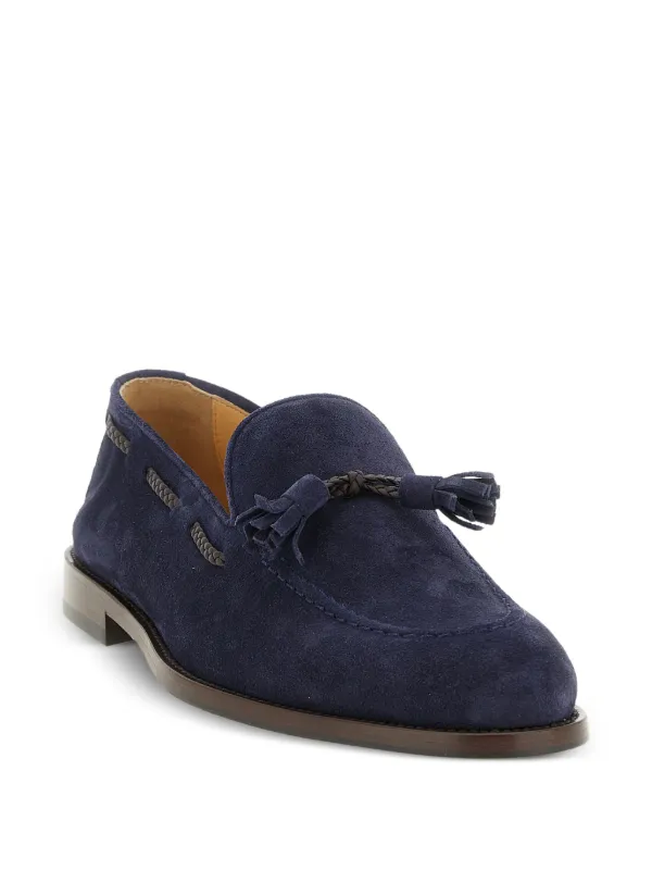 Brunello Cucinelli タッセル スエードローファー | ブルー | FARFETCH JP