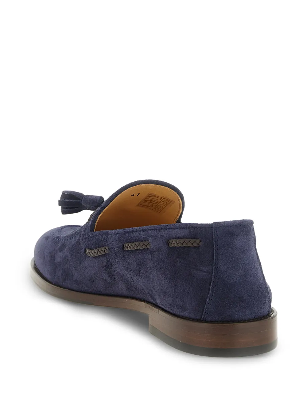 Brunello Cucinelli Geweven suède loafers met kwastje Blauw