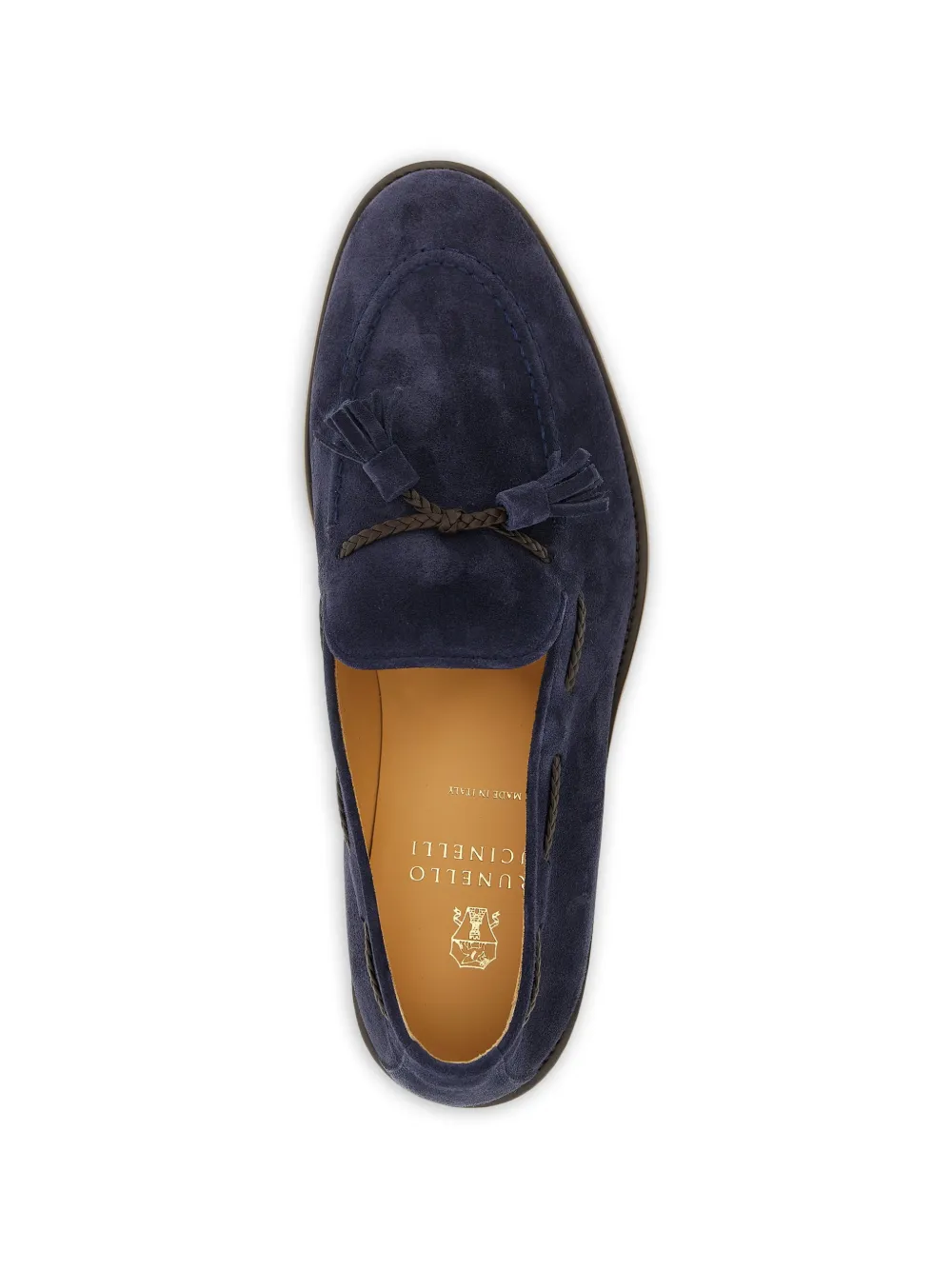 Brunello Cucinelli Geweven suède loafers met kwastje Blauw