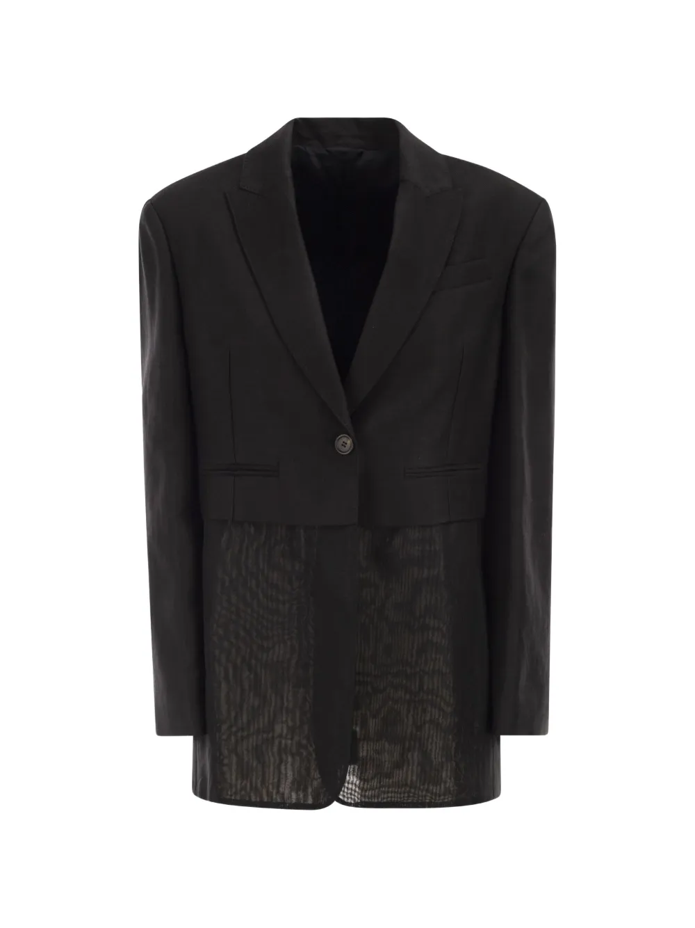 Brunello Cucinelli transparent-insert single-breasted blazer - Nero