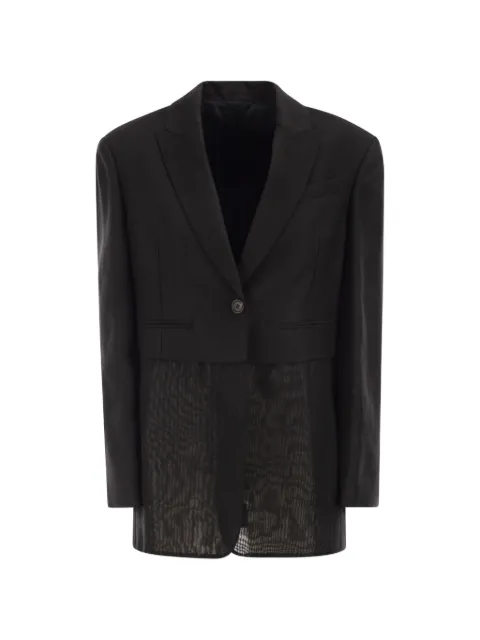 Brunello Cucinelli transparent-insert single-breasted blazer