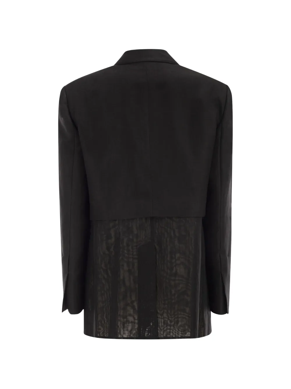 Transparent-Insert Single-Breasted Blazer