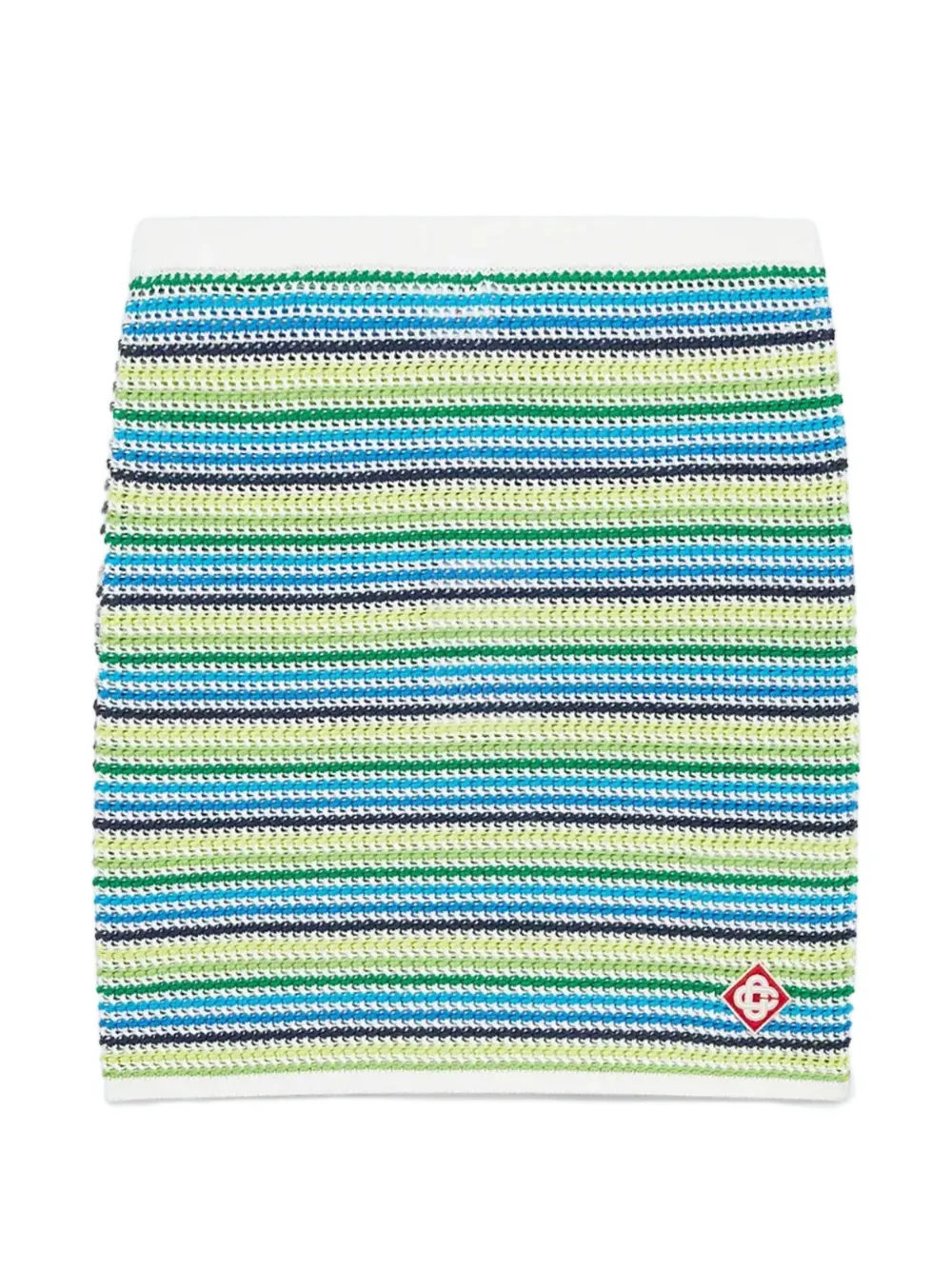 Casablanca striped logo mini skirt - Verde