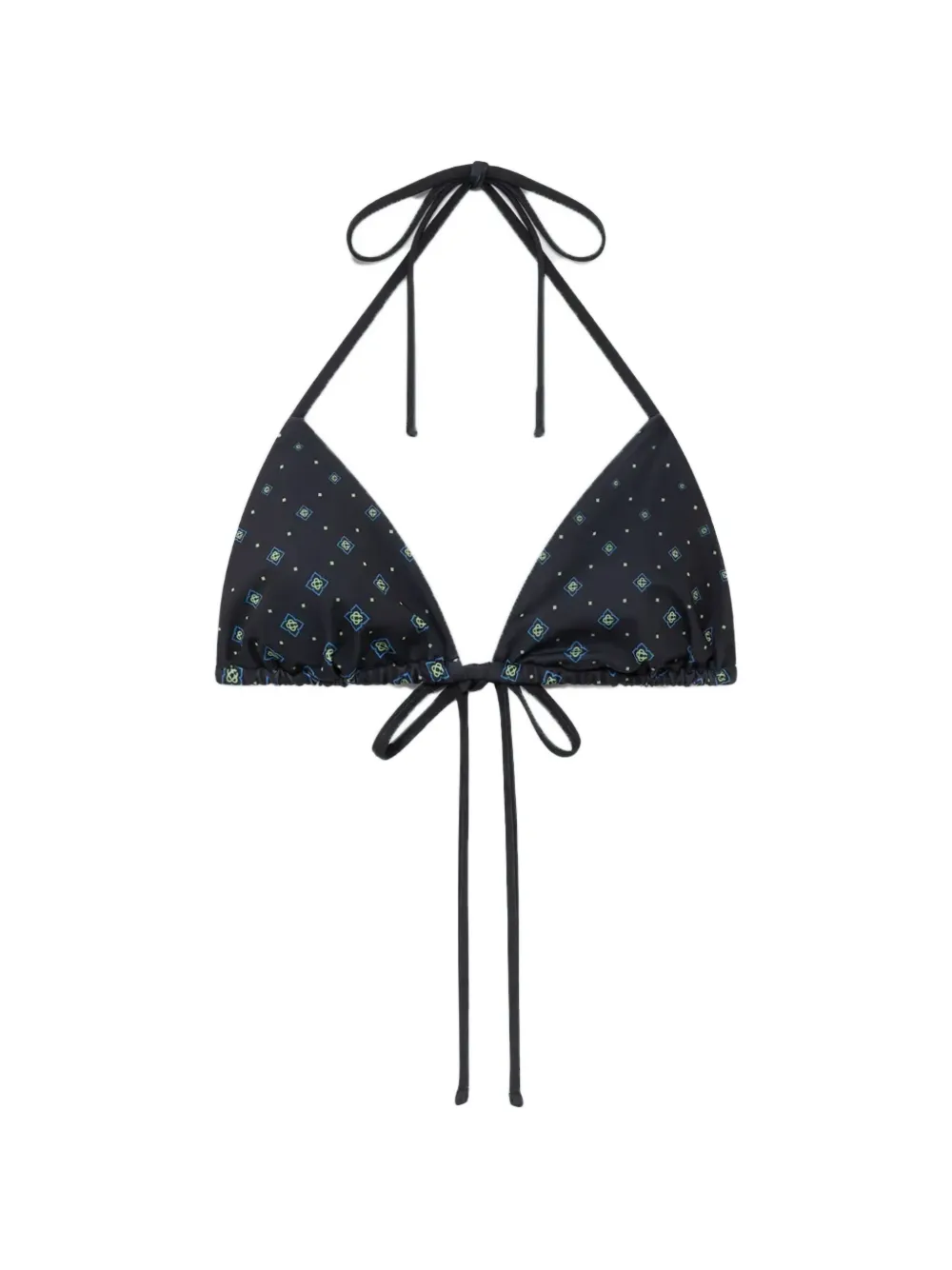 Casablanca monogram tie bikini top - Nero