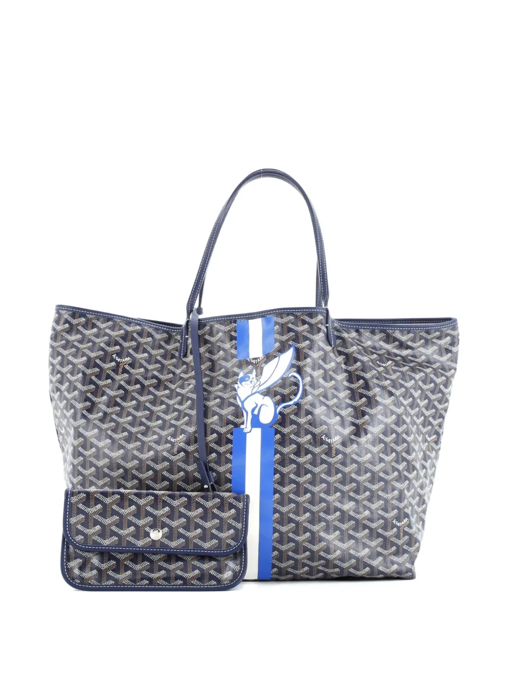 Goyard Pre-Owned Borsa tote Saint Louis GM in tela cerata con stampa - Blu
