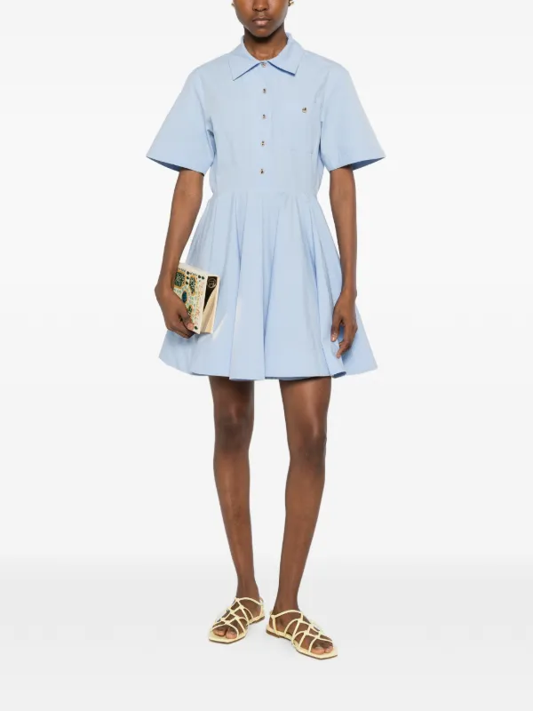 Maje Pleated short-sleeve Dress | Blue | FARFETCH IE Maje Pleated short-sleeve Dress | Blue | FARFETCH IE