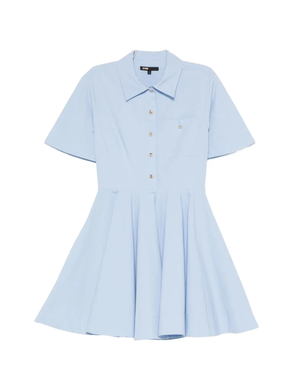 Maje pleated short-sleeve dress - Blu