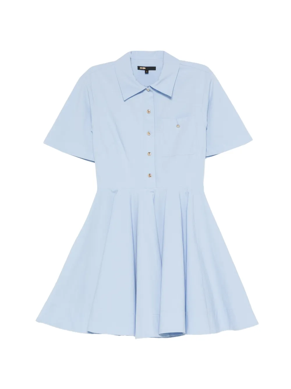 Maje pleated short-sleeve dress - Blu