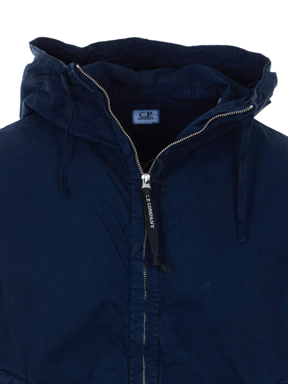 C.P. Company Jack met capuchon en logo Blauw