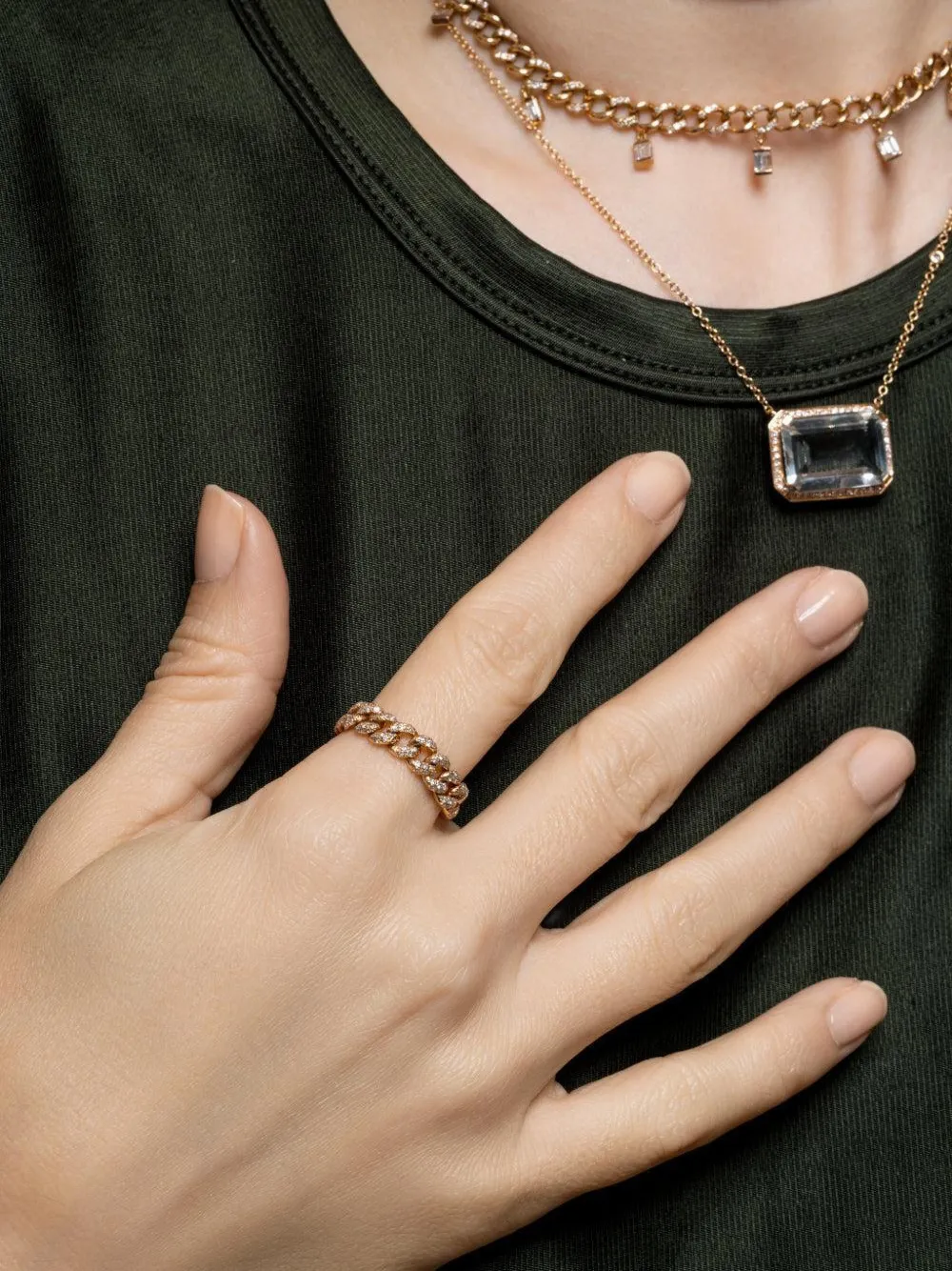  Shay Diamond Link Ring - Pink 