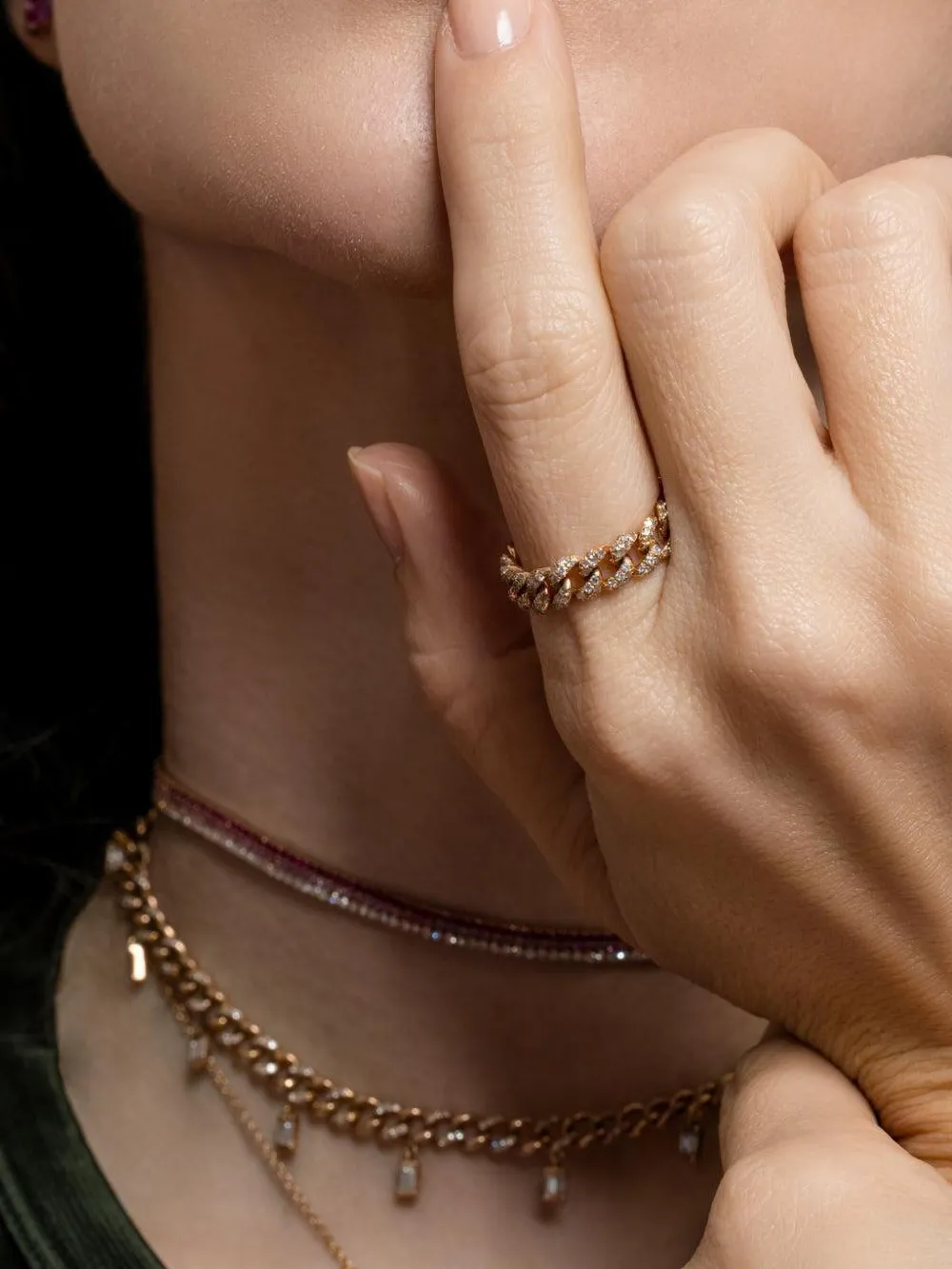  Shay Diamond Link Ring - Pink 
