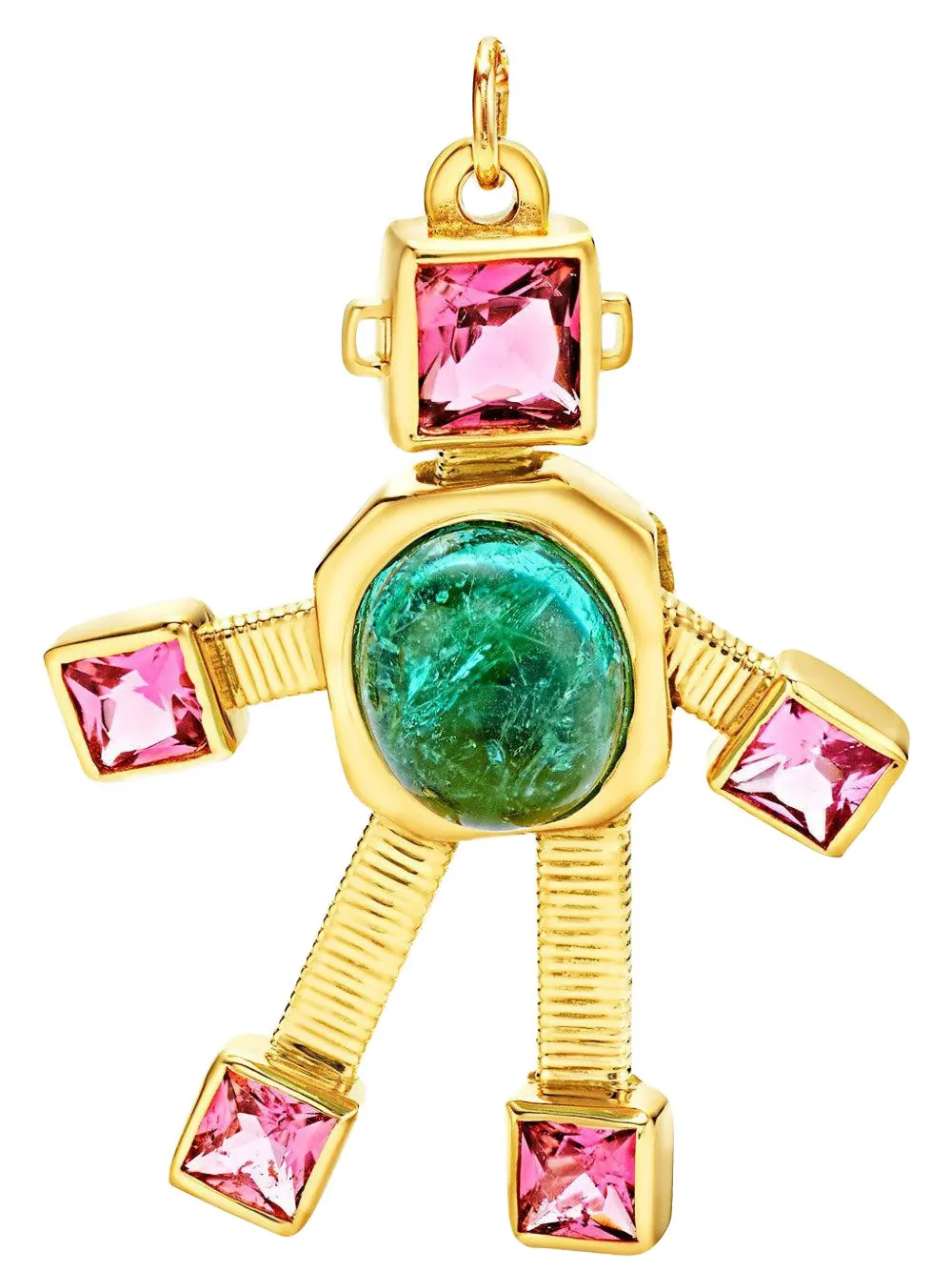 Vans Pariaba Tourmaline Rubellite robot pendant necklace - Oro