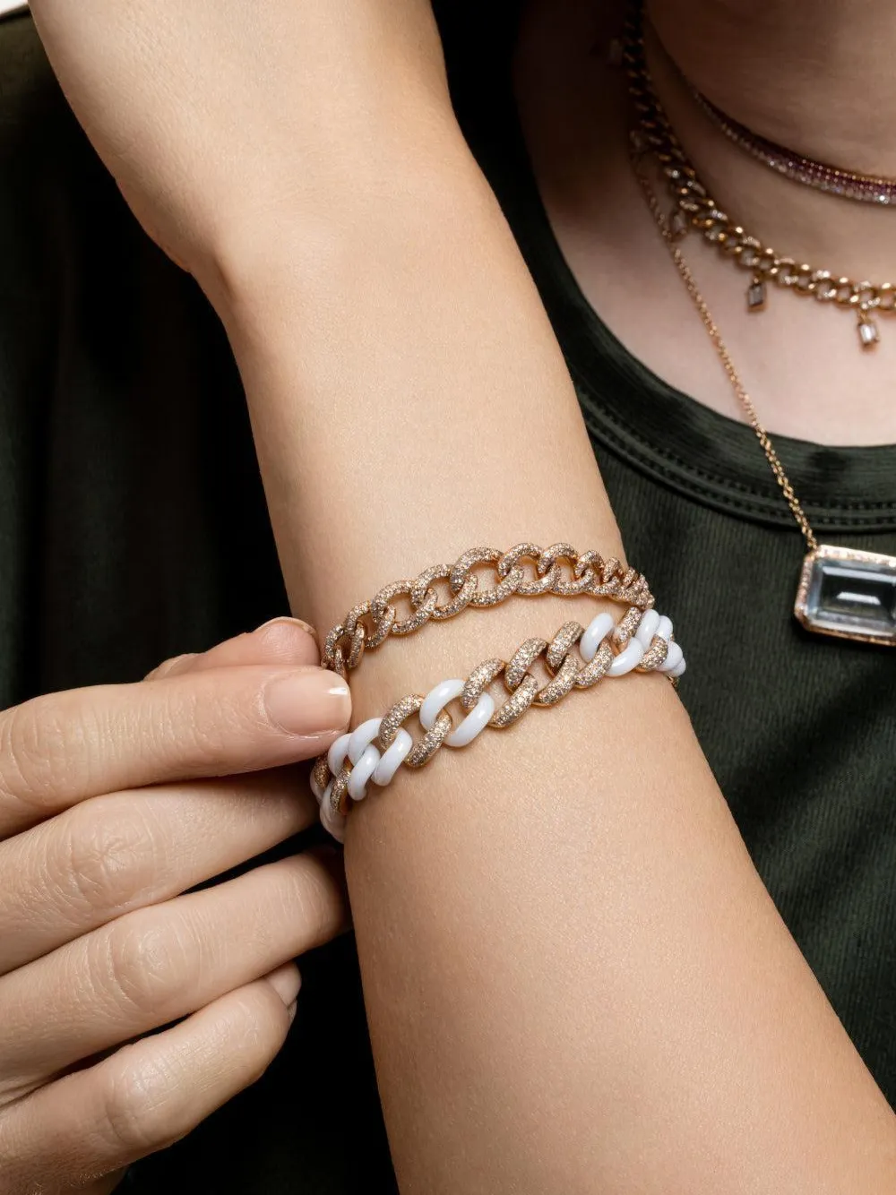 SHAY diamod deven link bracelet - Rosa