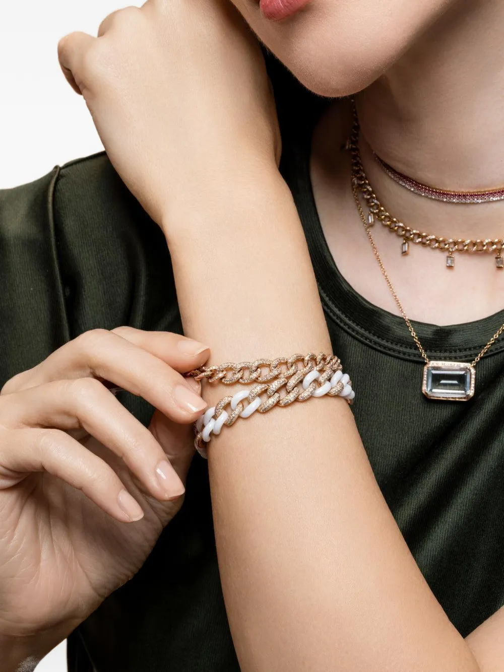  Shay Diamod Deven Link Bracelet - Pink 