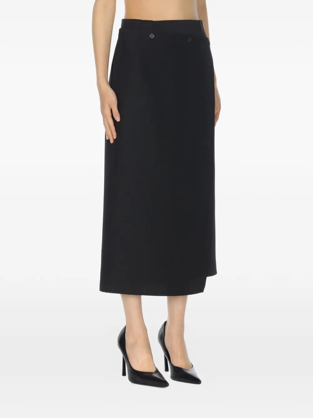  Carven Falda Midi A Capas - Negro 