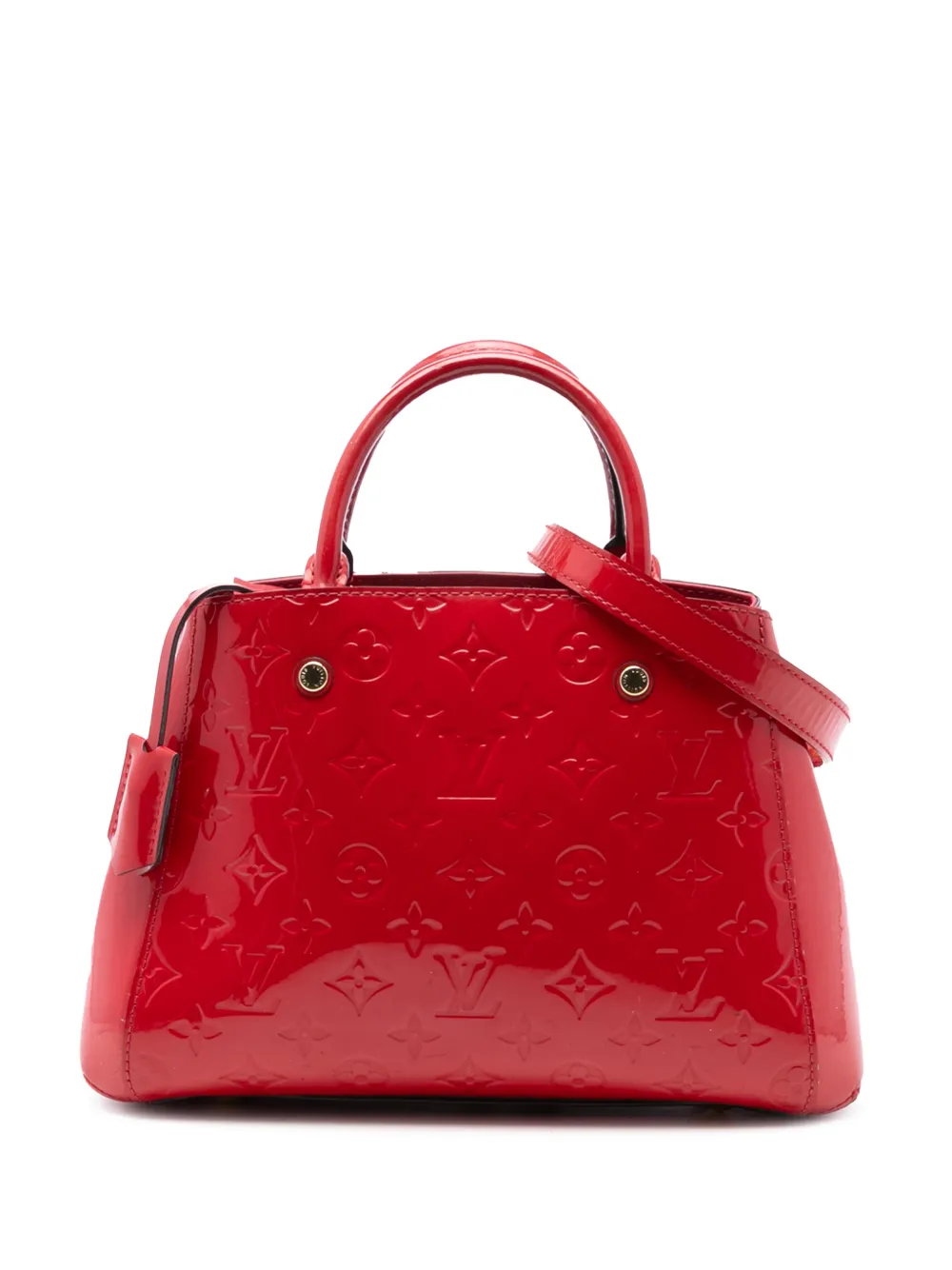 Louis Vuitton Pre-Owned Borsa a tracolla Montaigne BB in pelle Vernis con monogramma 2015 - Rosso