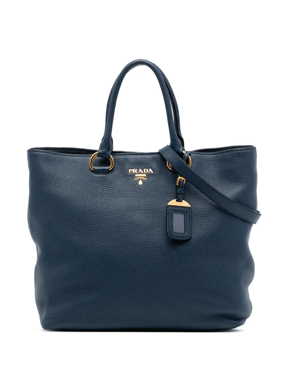 Prada Pre-Owned Borsa tote Vitello Daino Open convertibile 2000-2025 - Blu