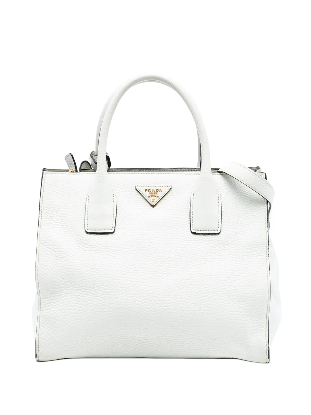Prada Pre-Owned 2013-2025 Vitello Daino Open Convertible Tote satchel - White