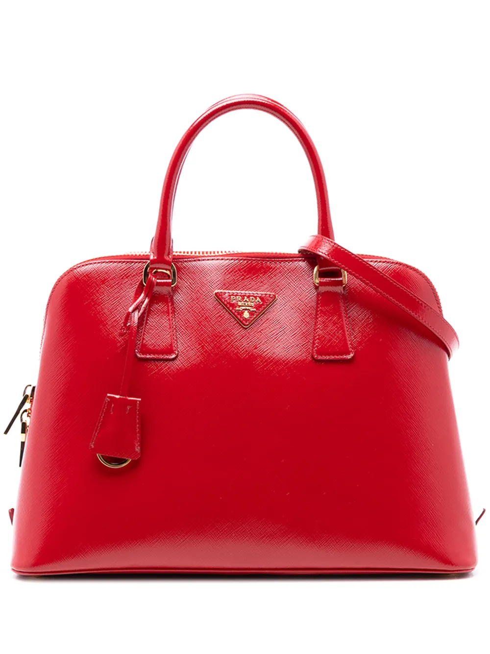 Prada Pre-Owned Borsa a tracolla Vernice Promenade media in pelle Saffiano 2010-2025 - Rosso