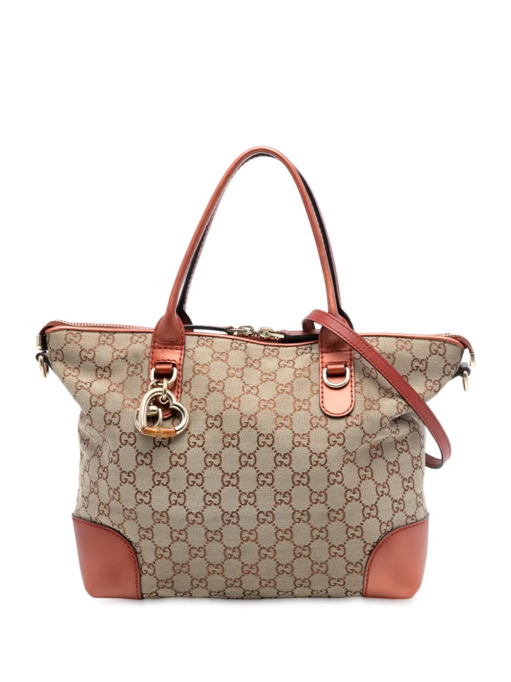 Gucci Pre-Owned 2016-2025 GG Canvas Heart Bit satchel - Brown
