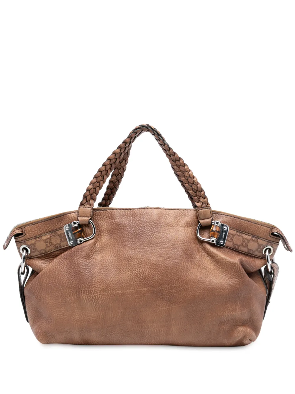 Gucci Pre-Owned Borsa tote Bar media in pelle e bambù 2016-2025 - Marrone