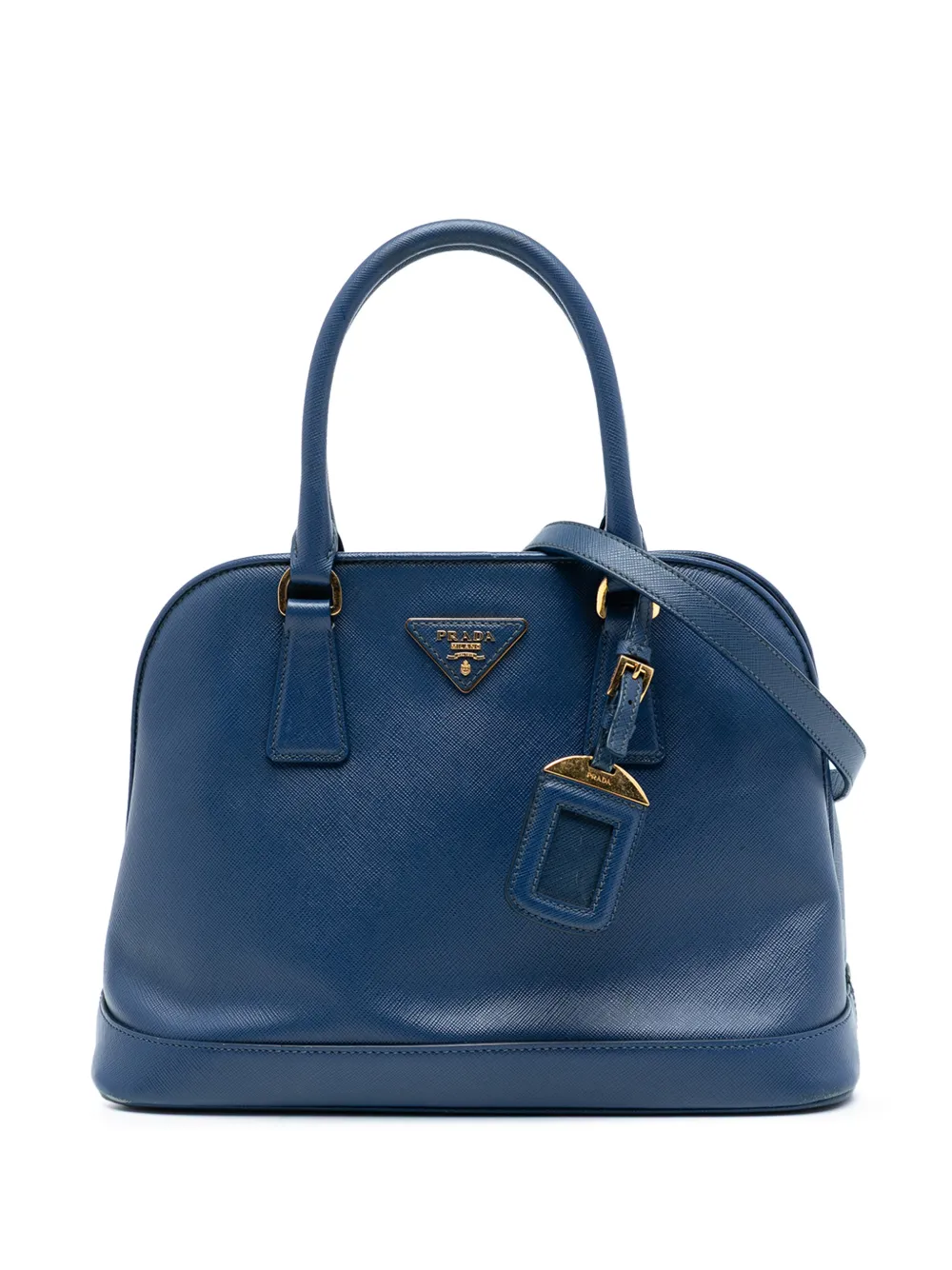 Prada Pre-Owned Borsa a tracolla Lux Open Promenade media in pelle Saffiano 2010-2025 - Blu