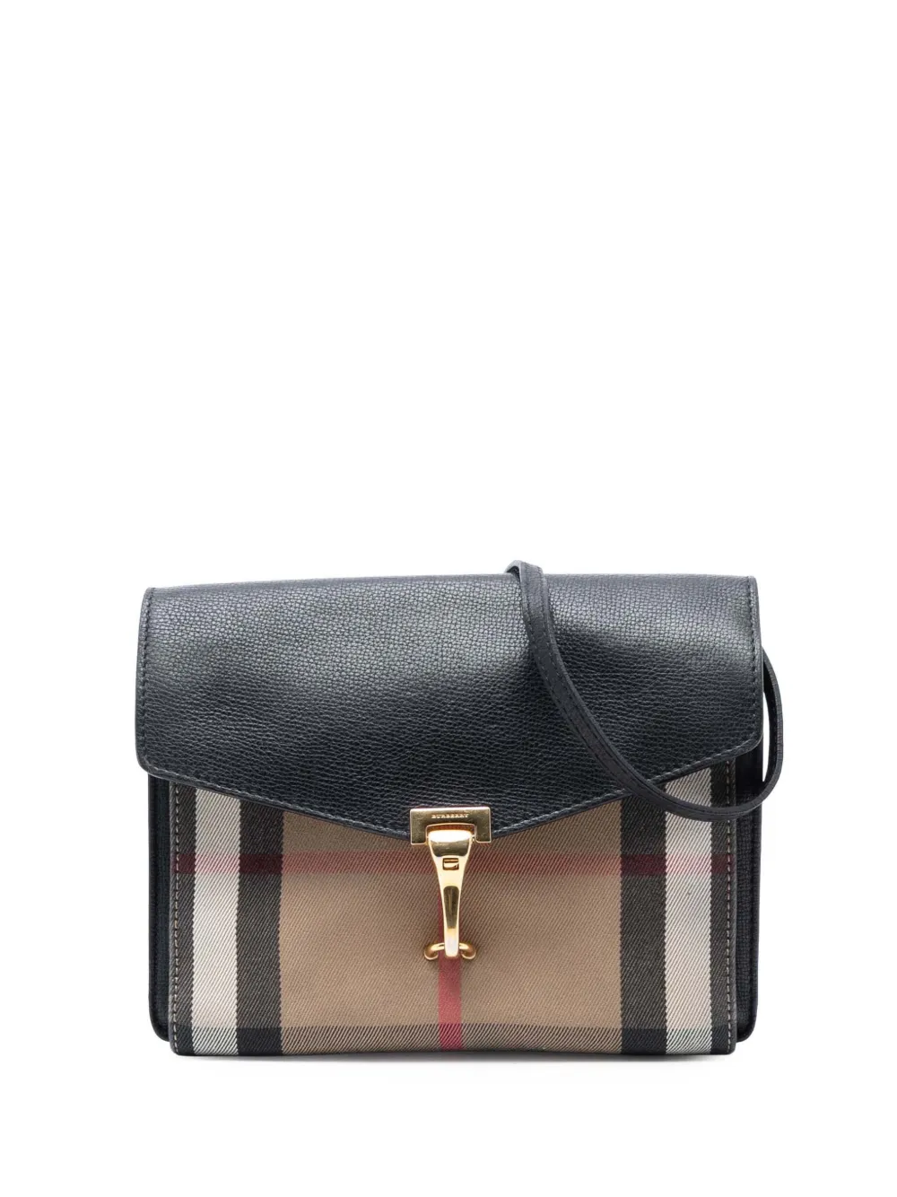 Burberry Pre-Owned 2000-2017 Small Leather and House Check Canvas Derby Macken crossbody bag - Braun