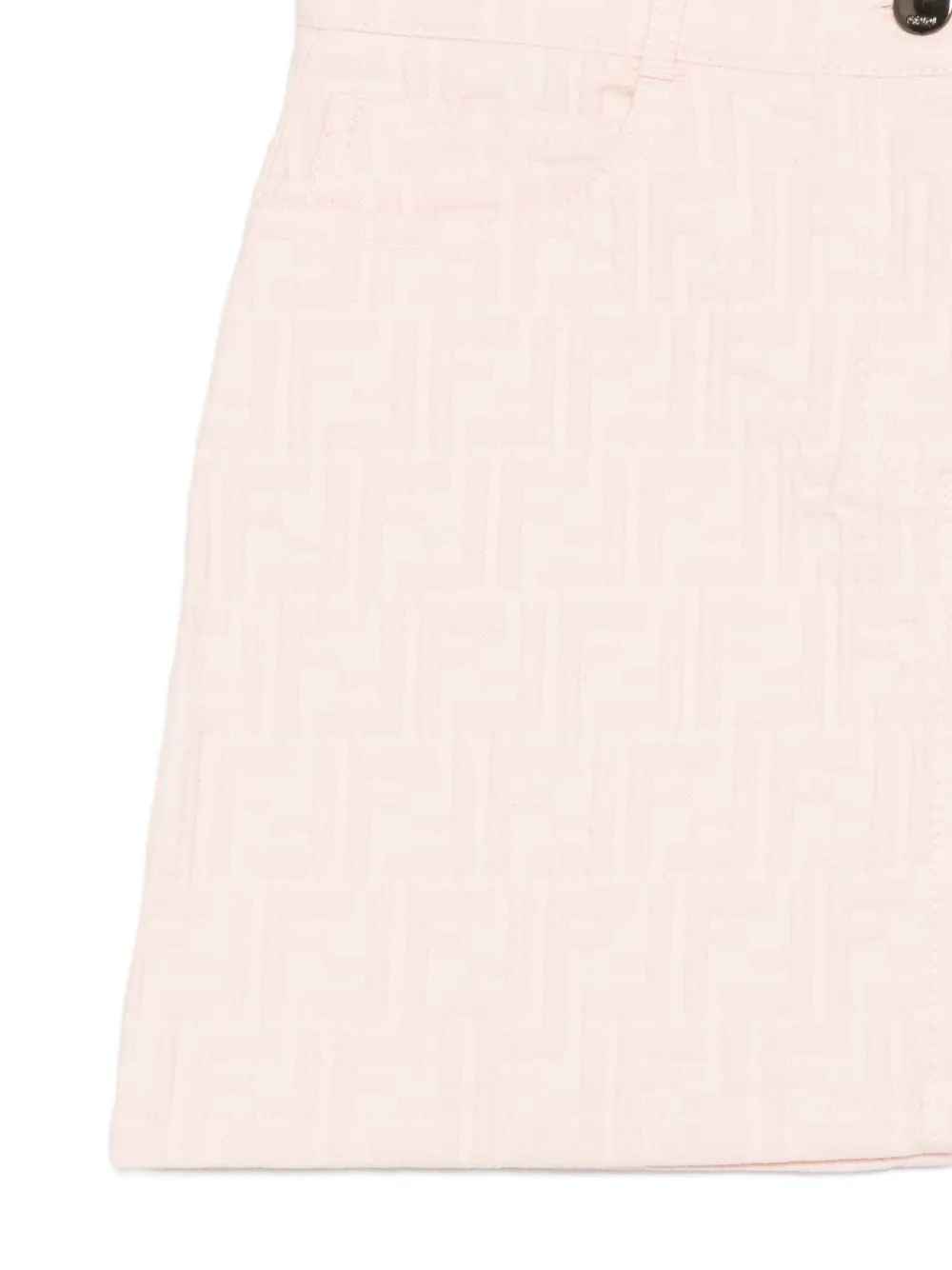 Logo-Pattern Button-Fastening Skirt