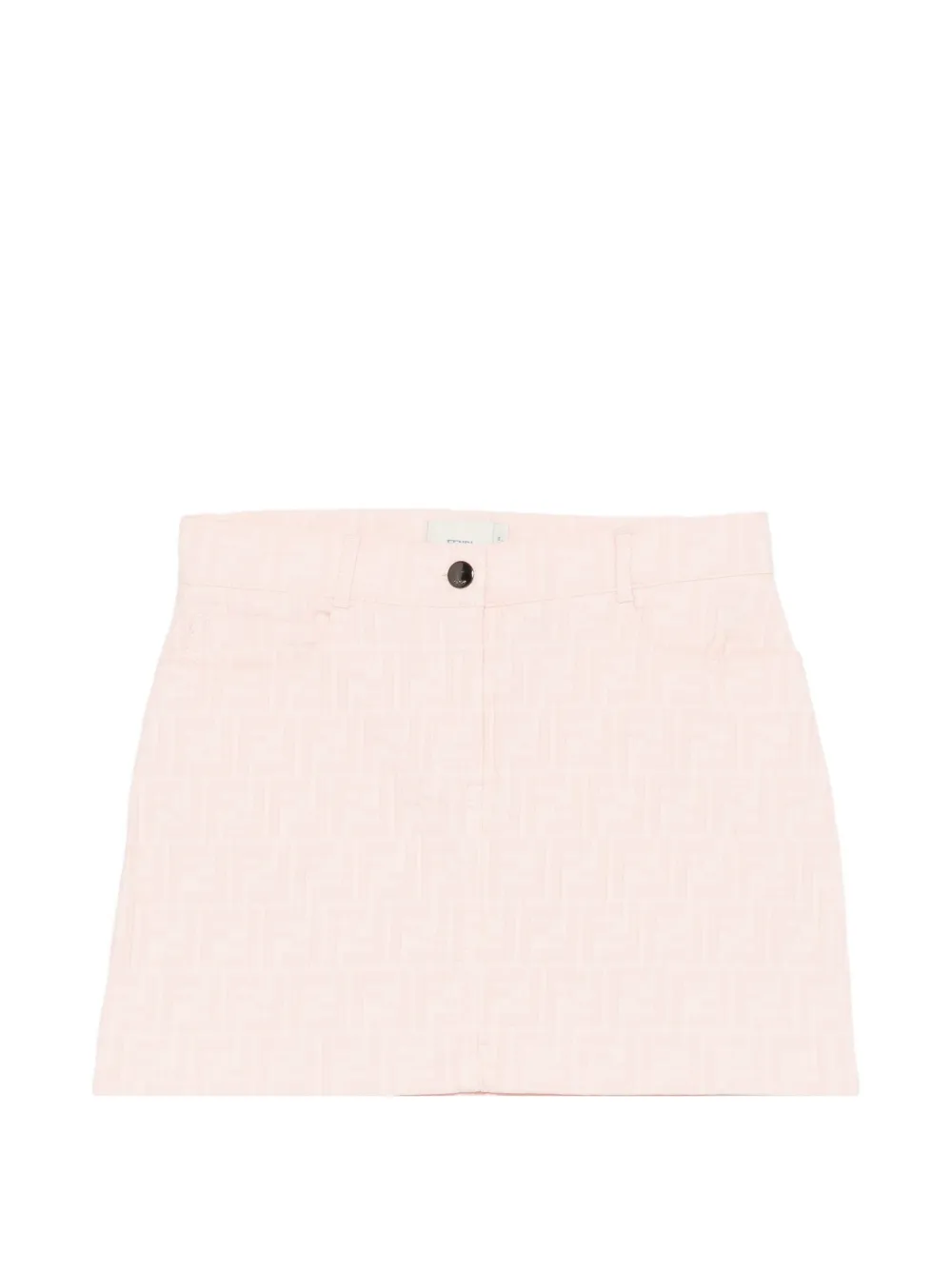 Fendi Kids logo-pattern button-fastening skirt - Rosa