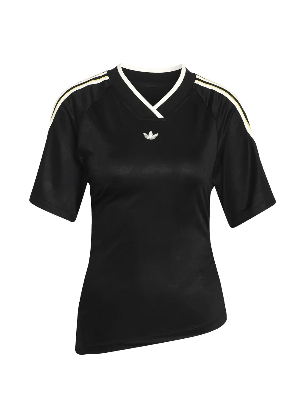 adidas rouched V-neck T-shirt - Nero