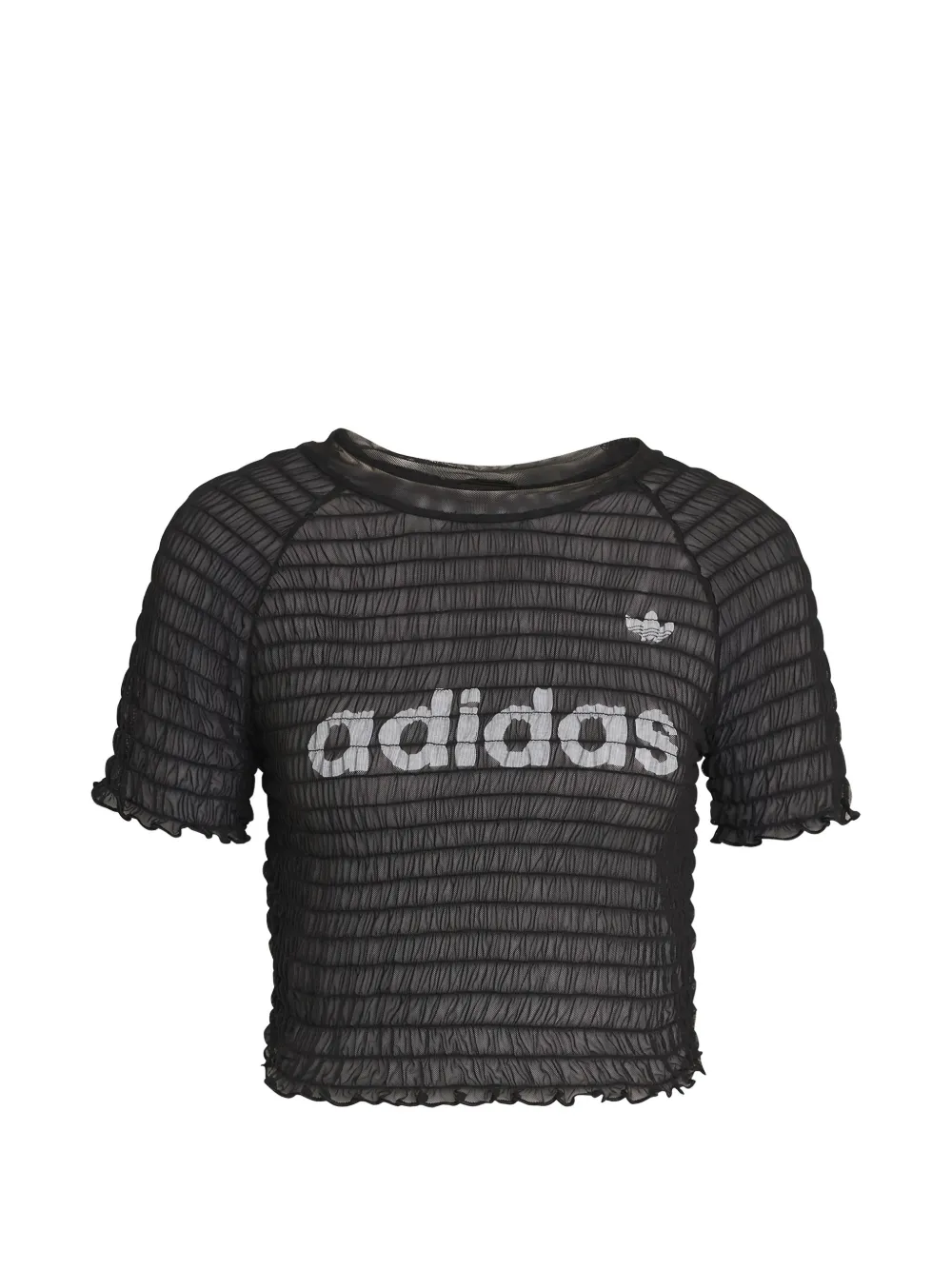 adidas smocked logo T-shirt - Nero