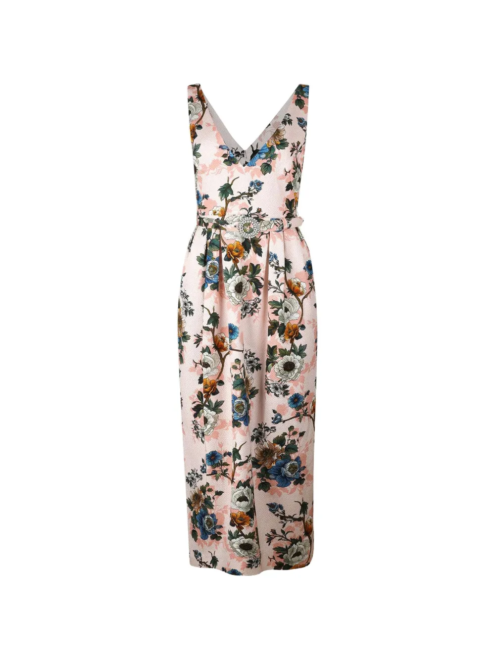 Borgo De Nor Jules Floral Belted Midi Dress In Multi