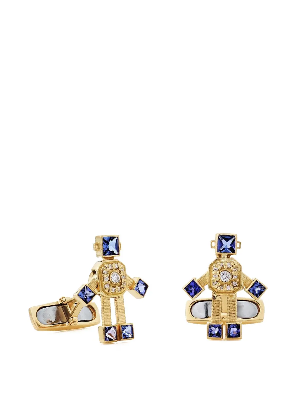 Vans diamond tanzanite robot cufflinks - Oro