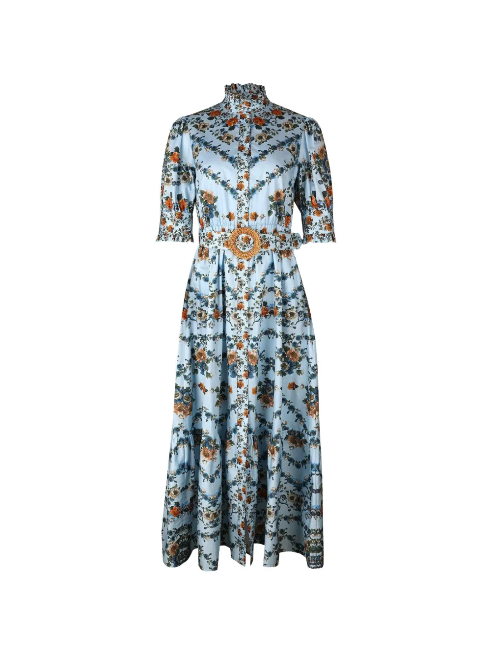 Borgo De Nor Marni ruffled floral midi dress - Blu