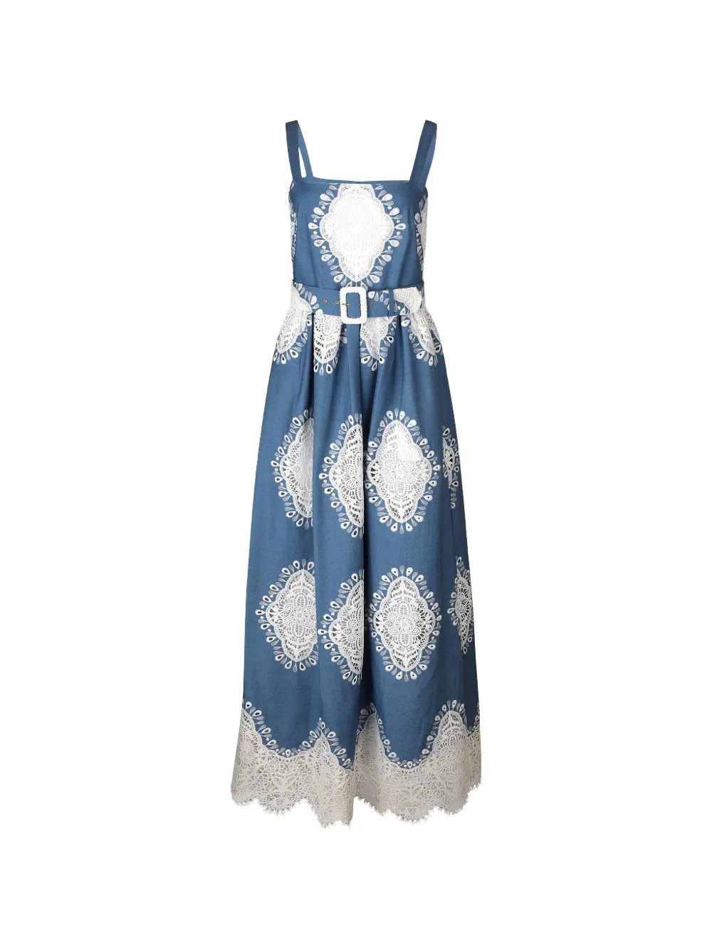 Borgo De Nor Nina lace belted maxi dress - Blu