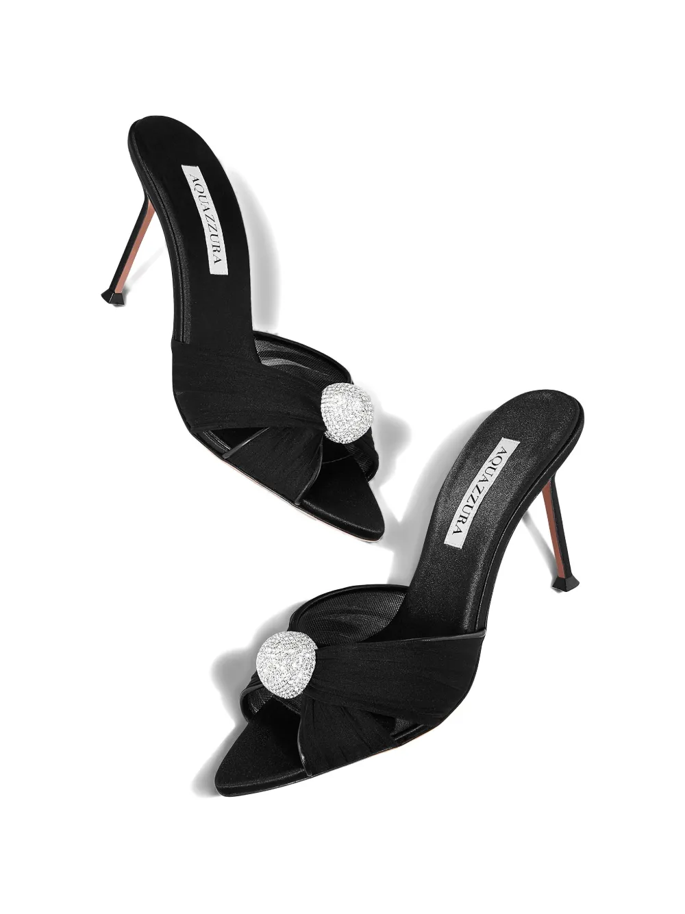 Aquazzura Mystery Mule verfraaide sandalen Zwart