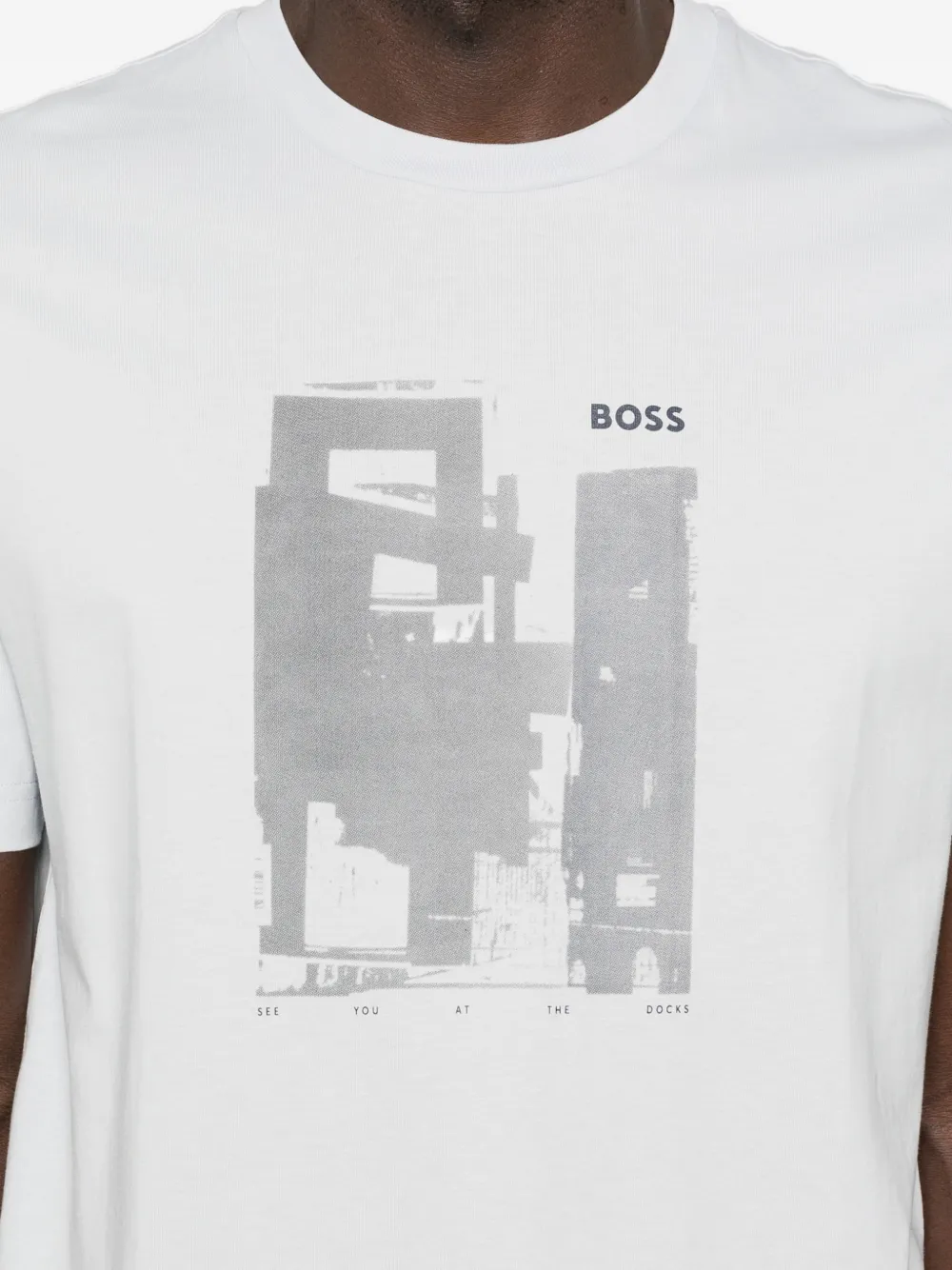 BOSS T-shirt met grafische print Grijs