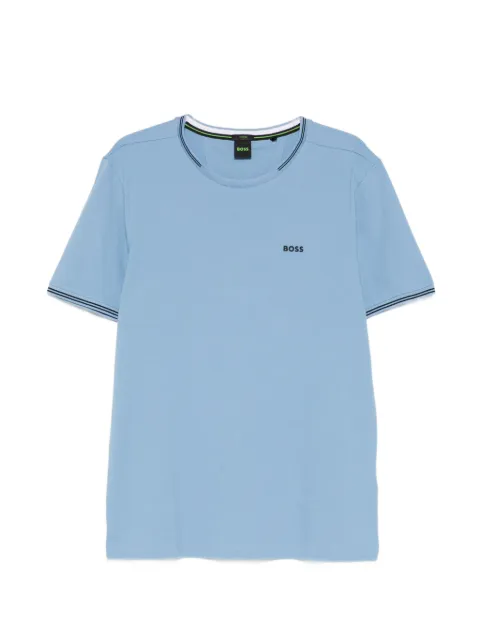 BOSS striped-trim T-shirt