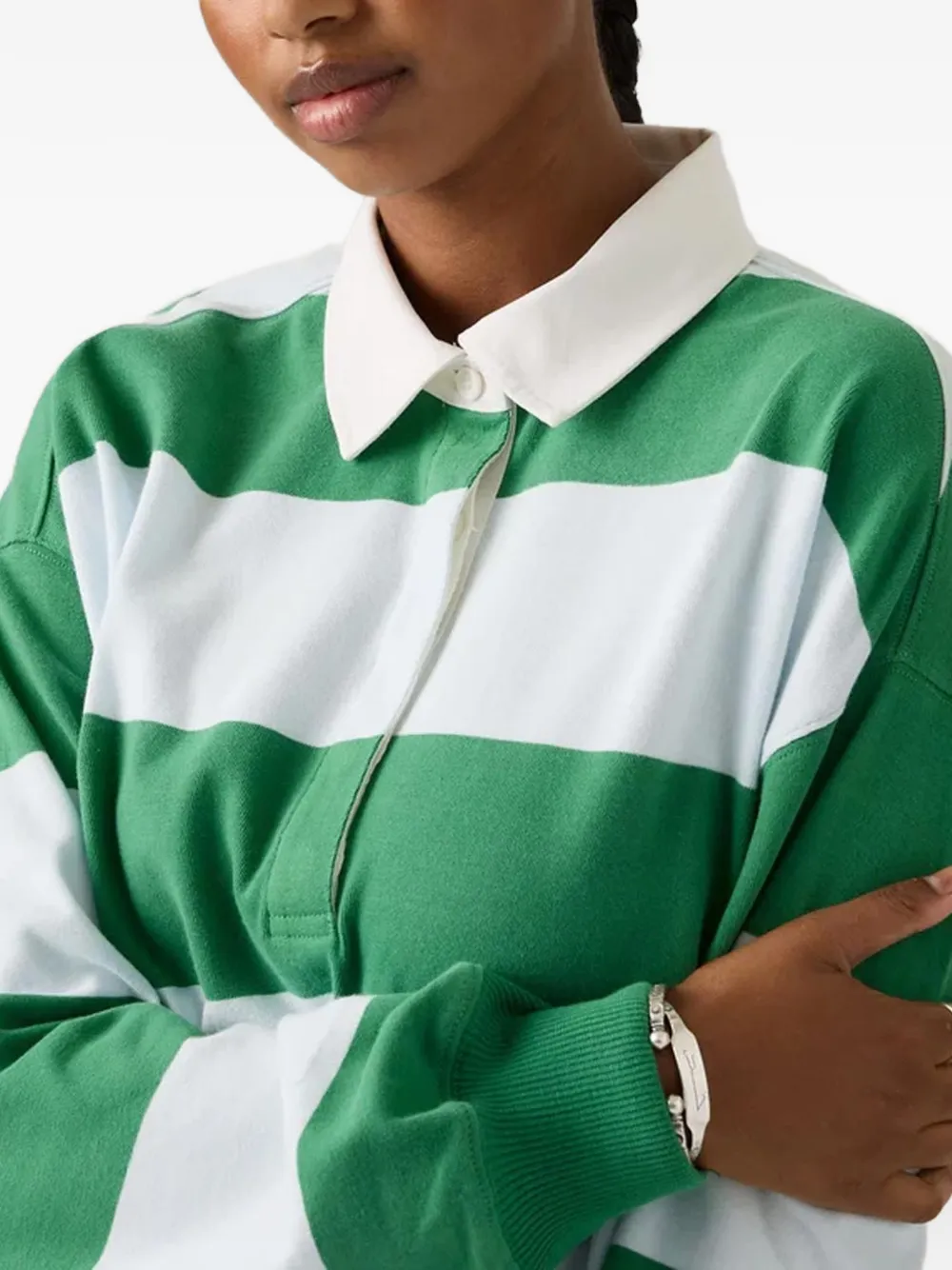  Levi's Pull Style Maillot De Rugby à Rayures - Vert 
