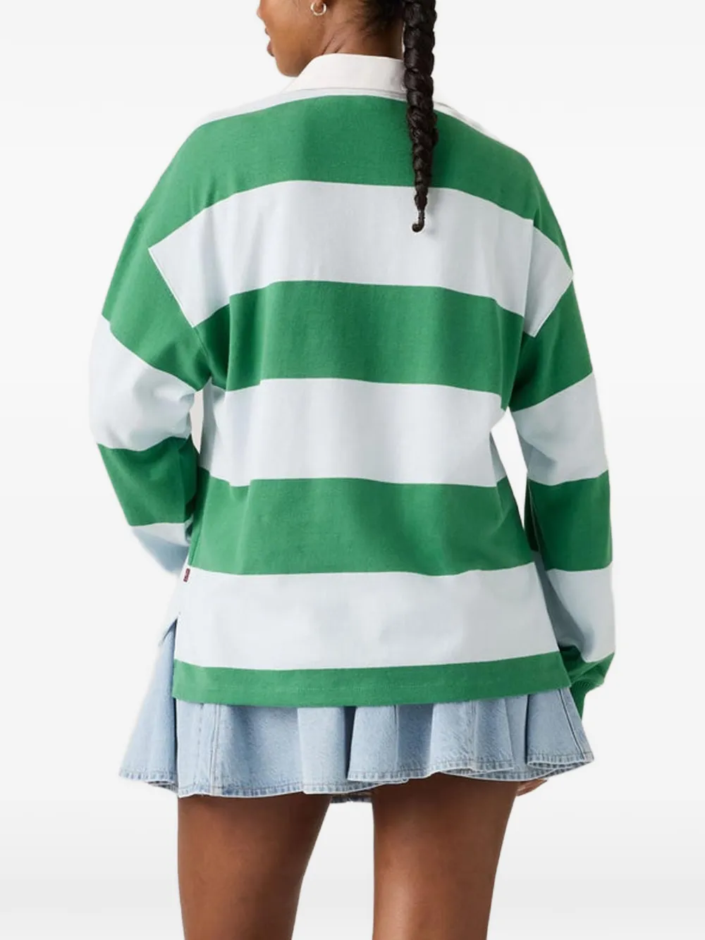  Levi's Pull Style Maillot De Rugby à Rayures - Vert 