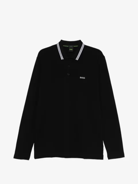BOSS long-sleeved cotton piqué polo shirt