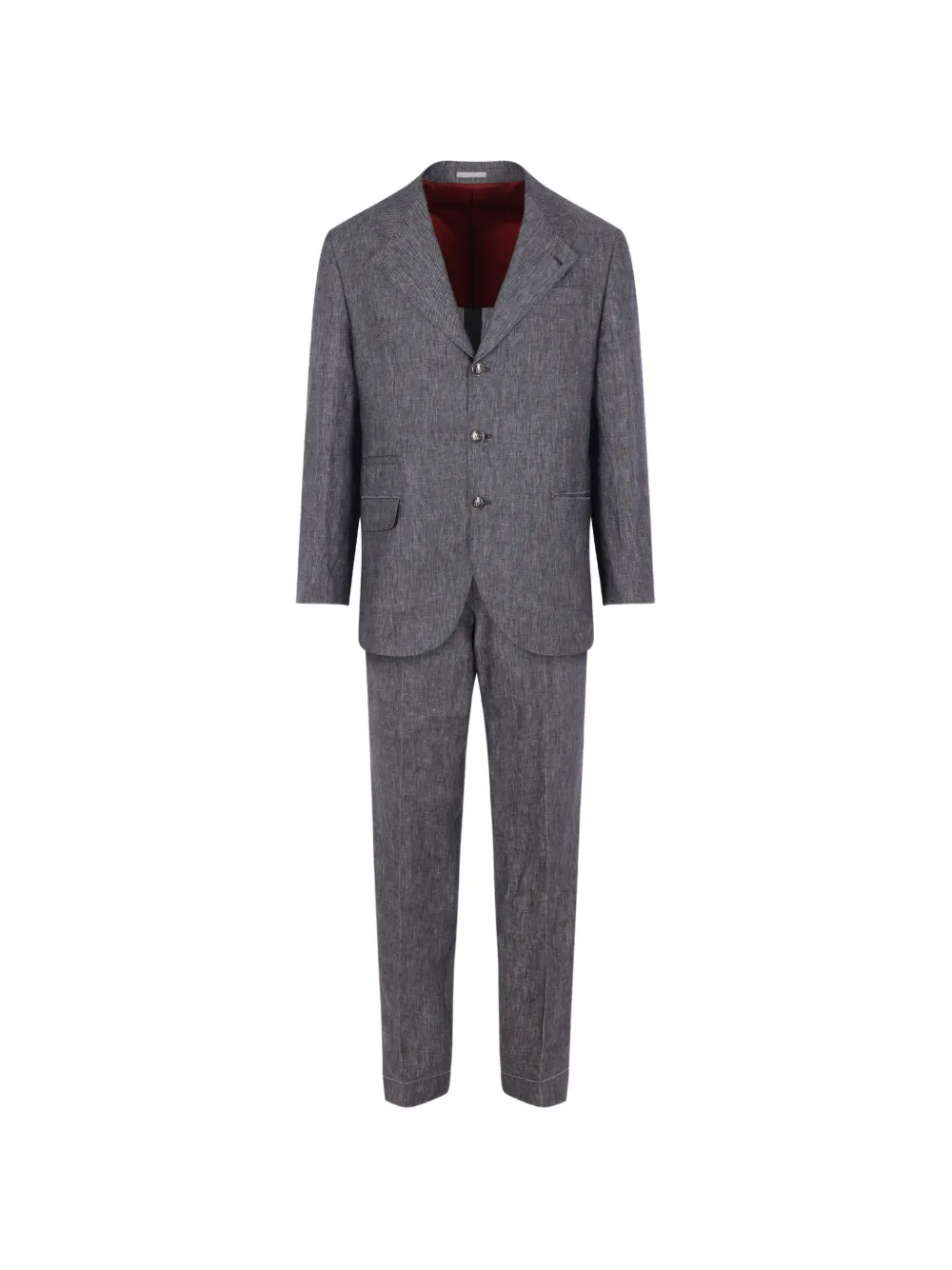 Brunello Cucinelli single-breasted linen suit - Grigio