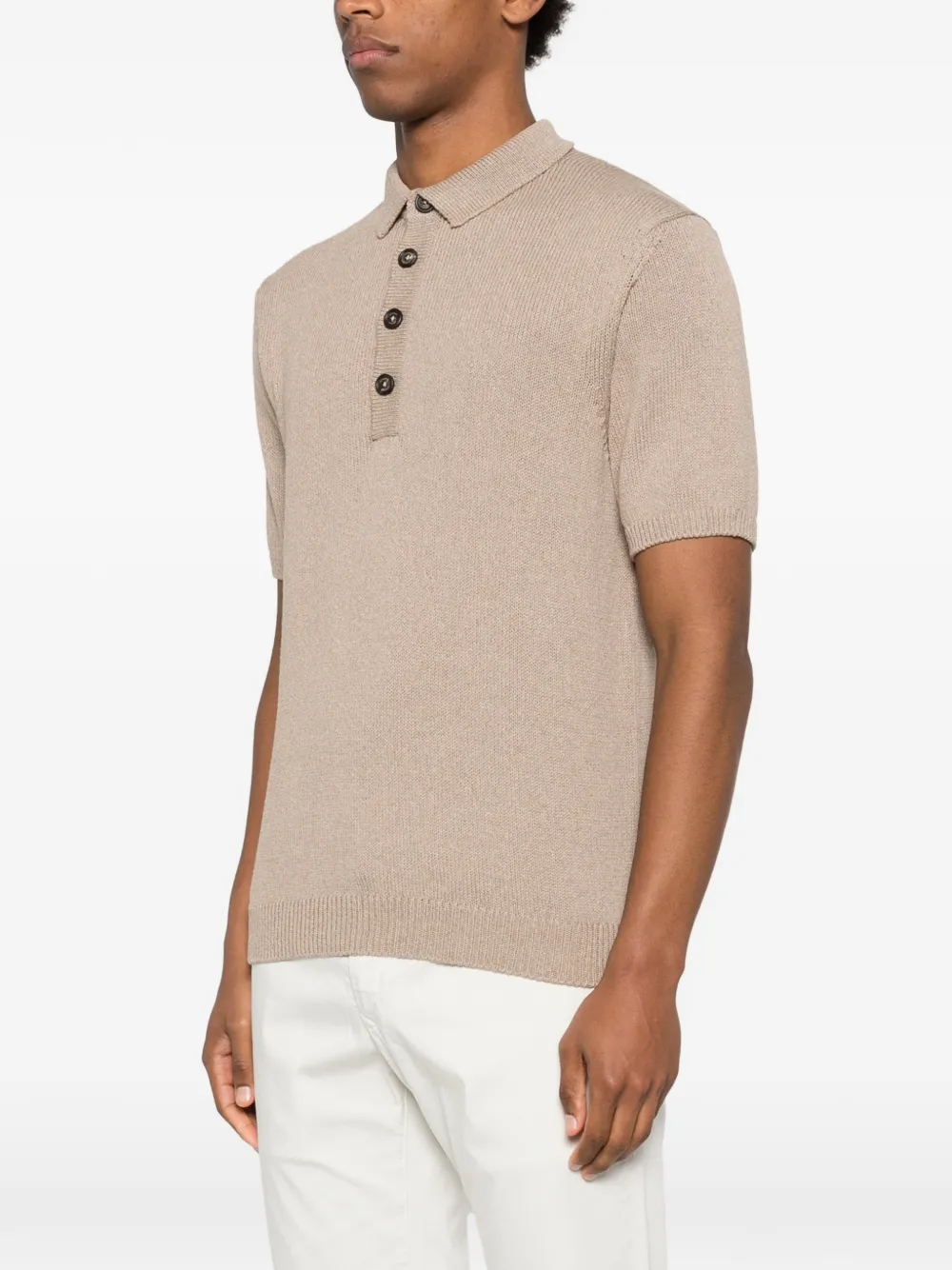 Eleventy Gebreid poloshirt Beige