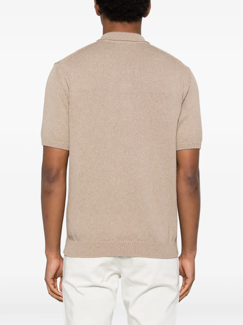 Eleventy Gebreid poloshirt Beige