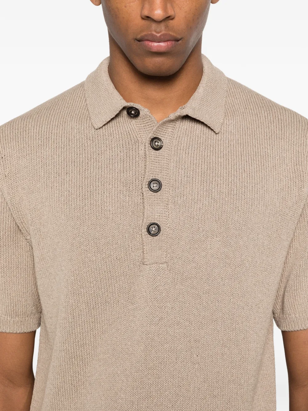 Eleventy Gebreid poloshirt Beige