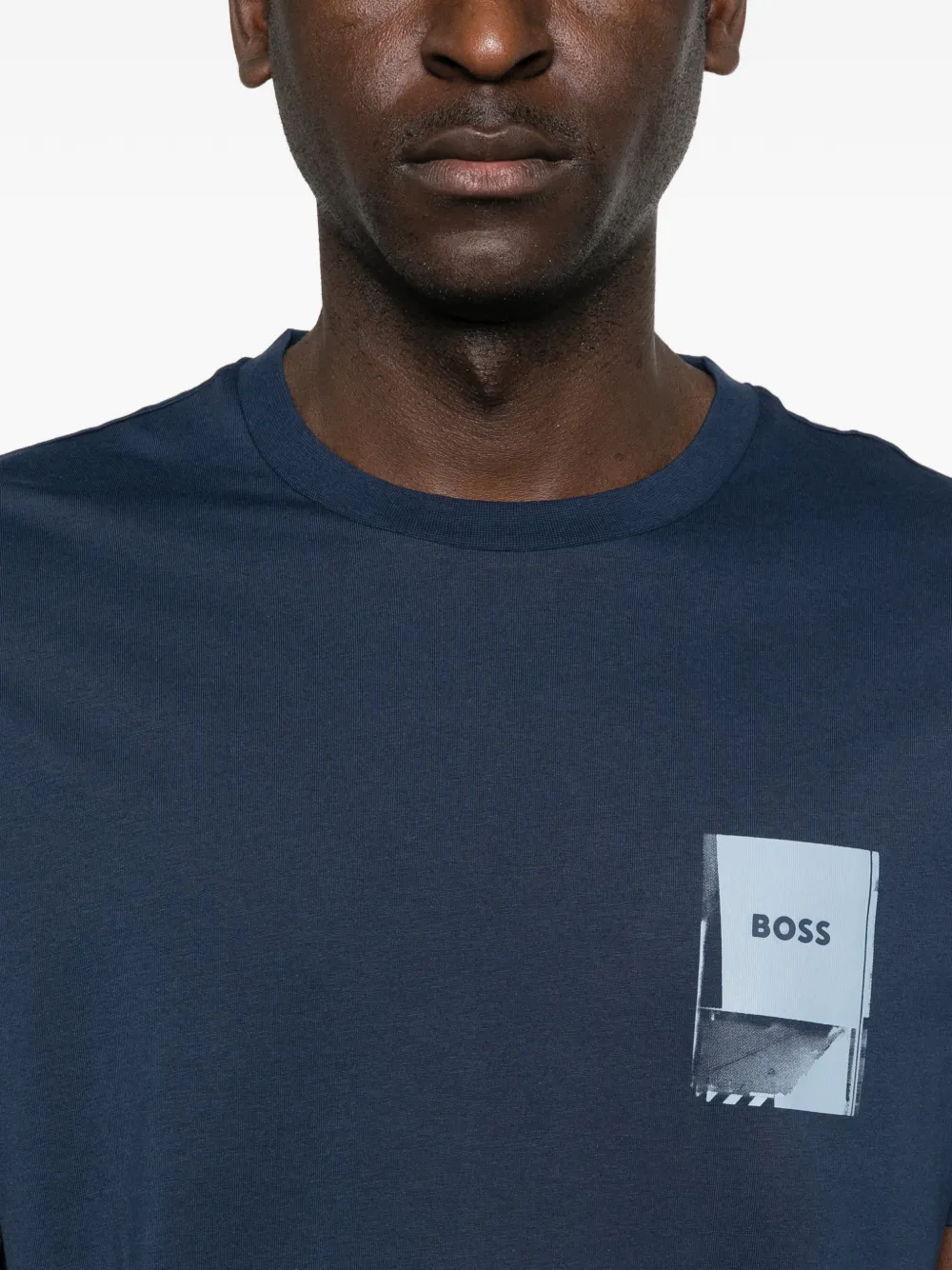 BOSS T-shirt met grafische print Blauw