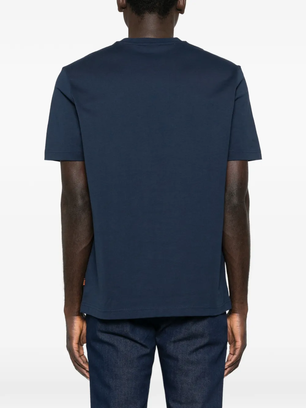BOSS Regular-fit katoenen jersey T-shirt Blauw