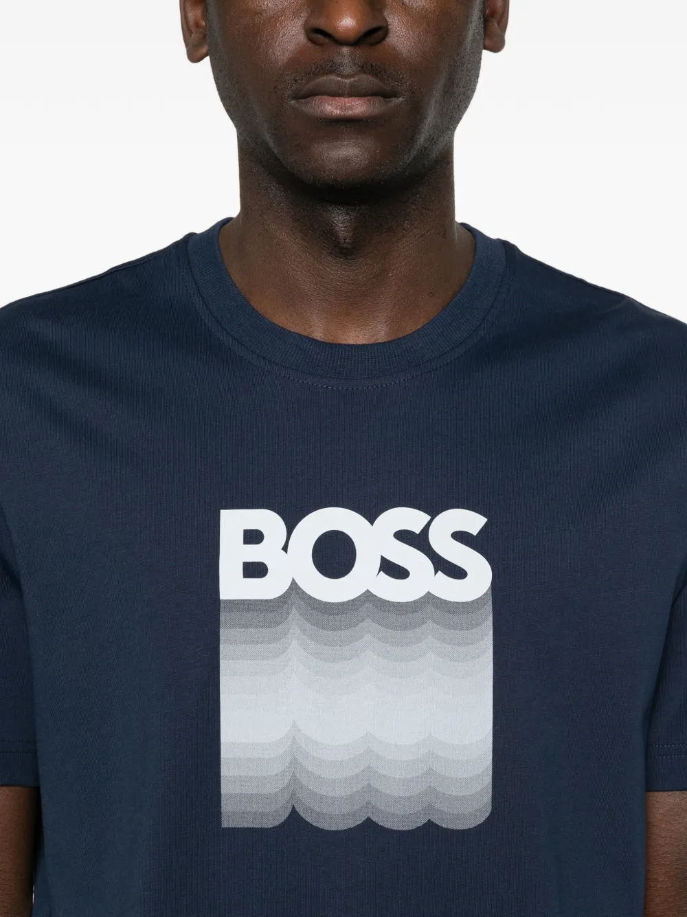 BOSS Regular-fit katoenen jersey T-shirt Blauw